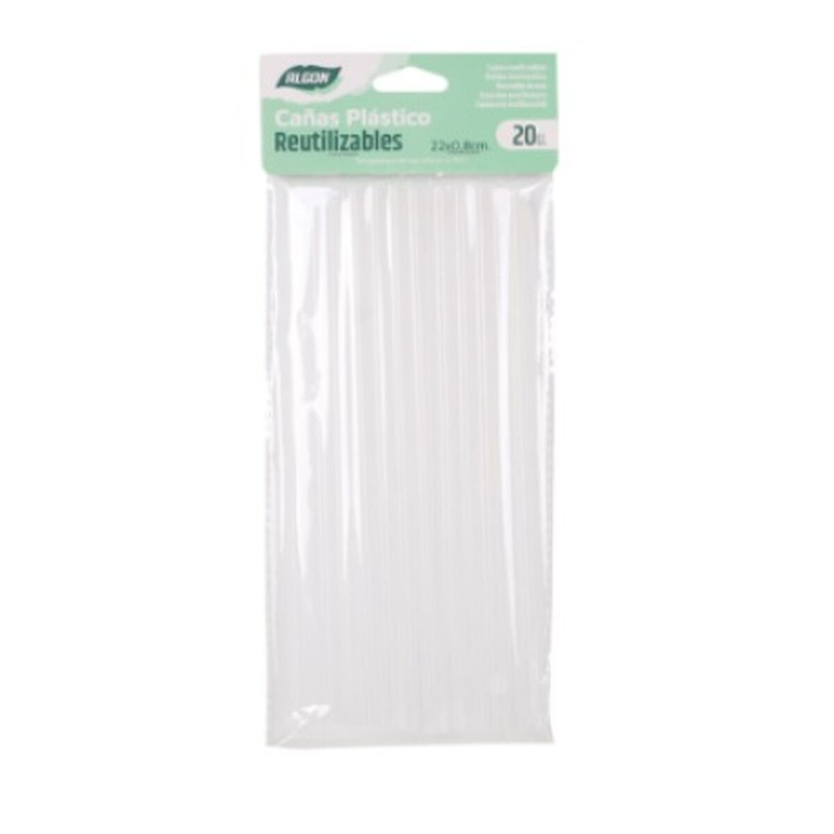Återanvändbara sugrör Algon Transparent Plast 22 cm 25 antal - 2