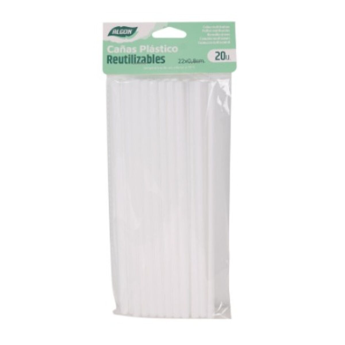 Återanvändbara sugrör Algon Vit Plast 22 cm 25 antal - 3