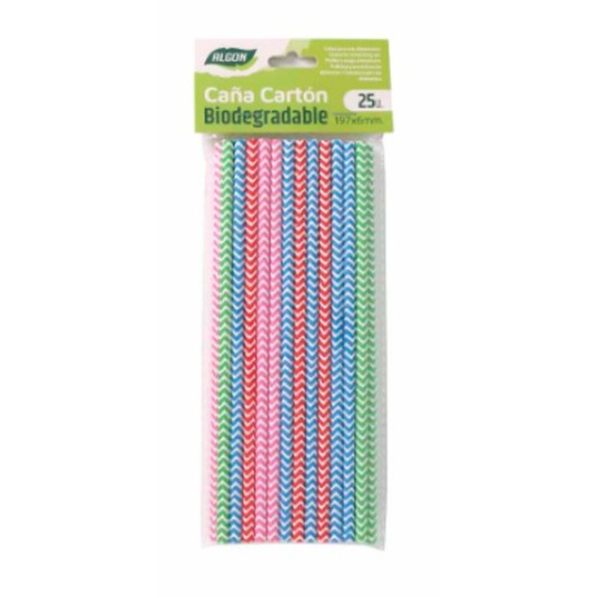 Strån Algon Ränder Multicolour Papp 19,7 x 0,6 cm 25 antal - 3