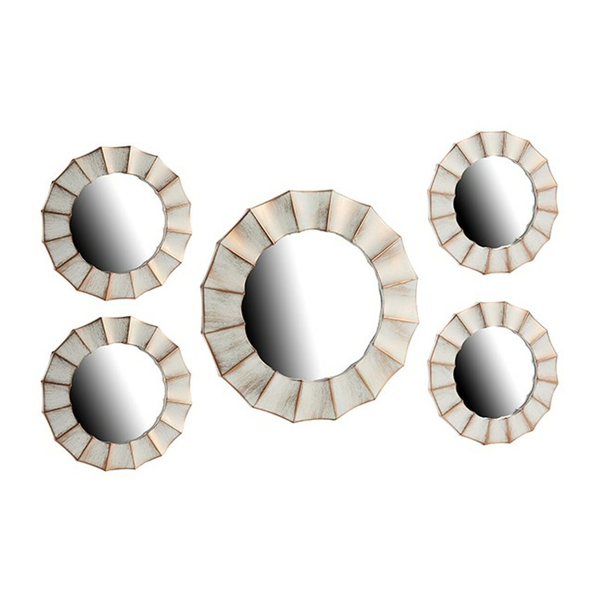 Spegelspel Vit Gyllene Glas Plast (6 antal) - 2