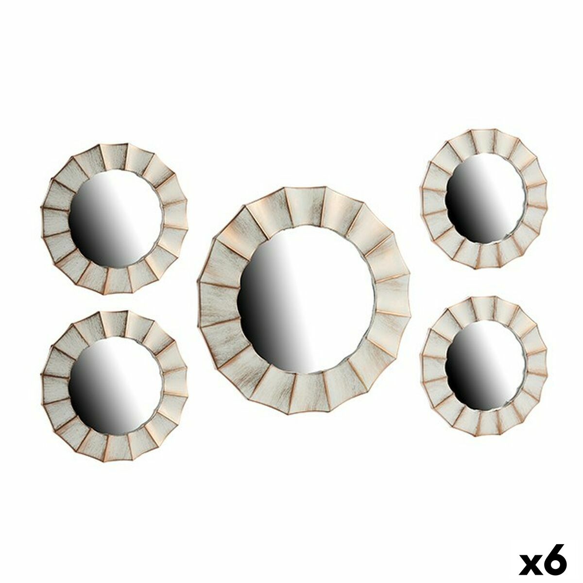 Spegelspel Vit Gyllene Glas Plast (6 antal)