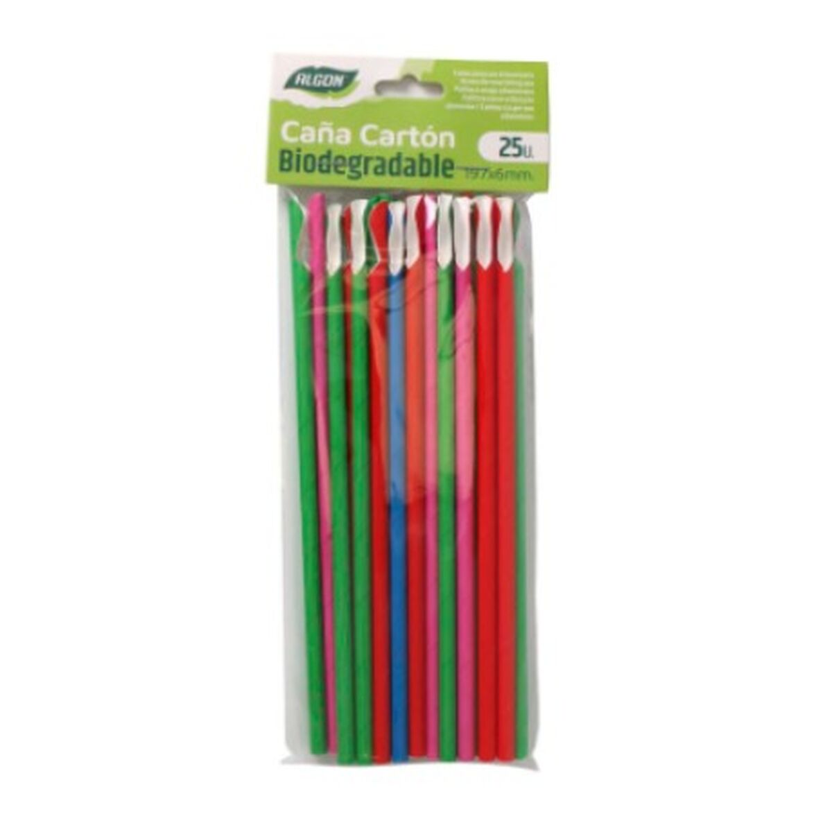 Strån Algon Multicolour Papp Sked 19,7 x 0,6 cm 25 antal - 2
