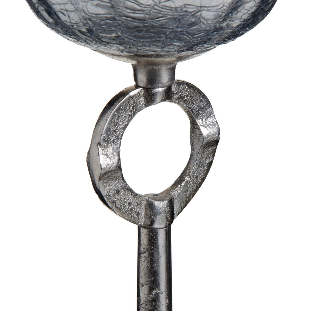 Ljusstakar Glas Grå Metall 13 x 13 x 38 cm Silver - 3