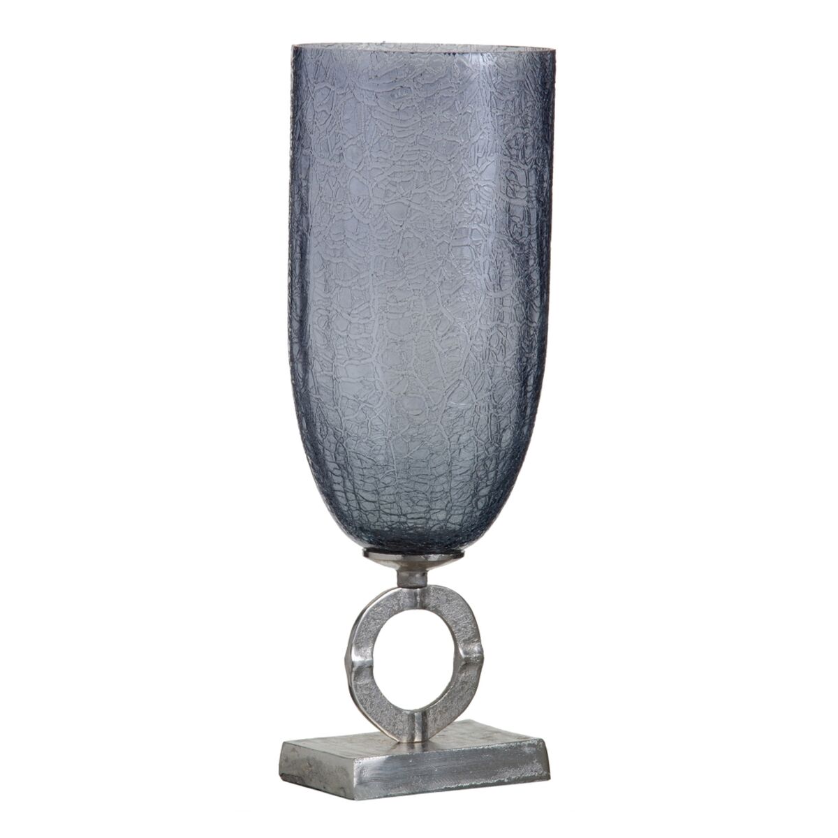 Vas 17 x 17 x 47 cm Glas Grå Metall Silver