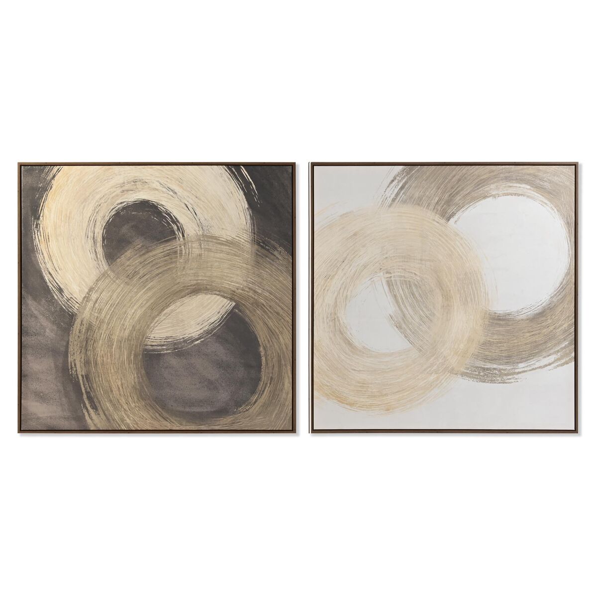 Tavla DKD Home Decor Modern Cirklar 100 x 4 x 100 cm (2 antal)