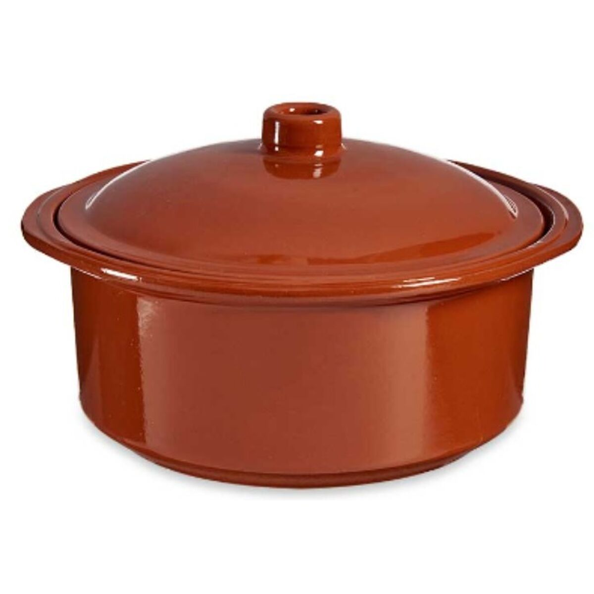 Gryta med lock Terrakotta 3,5 L 28,5 x 16 x 27 cm (2 antal) - 2