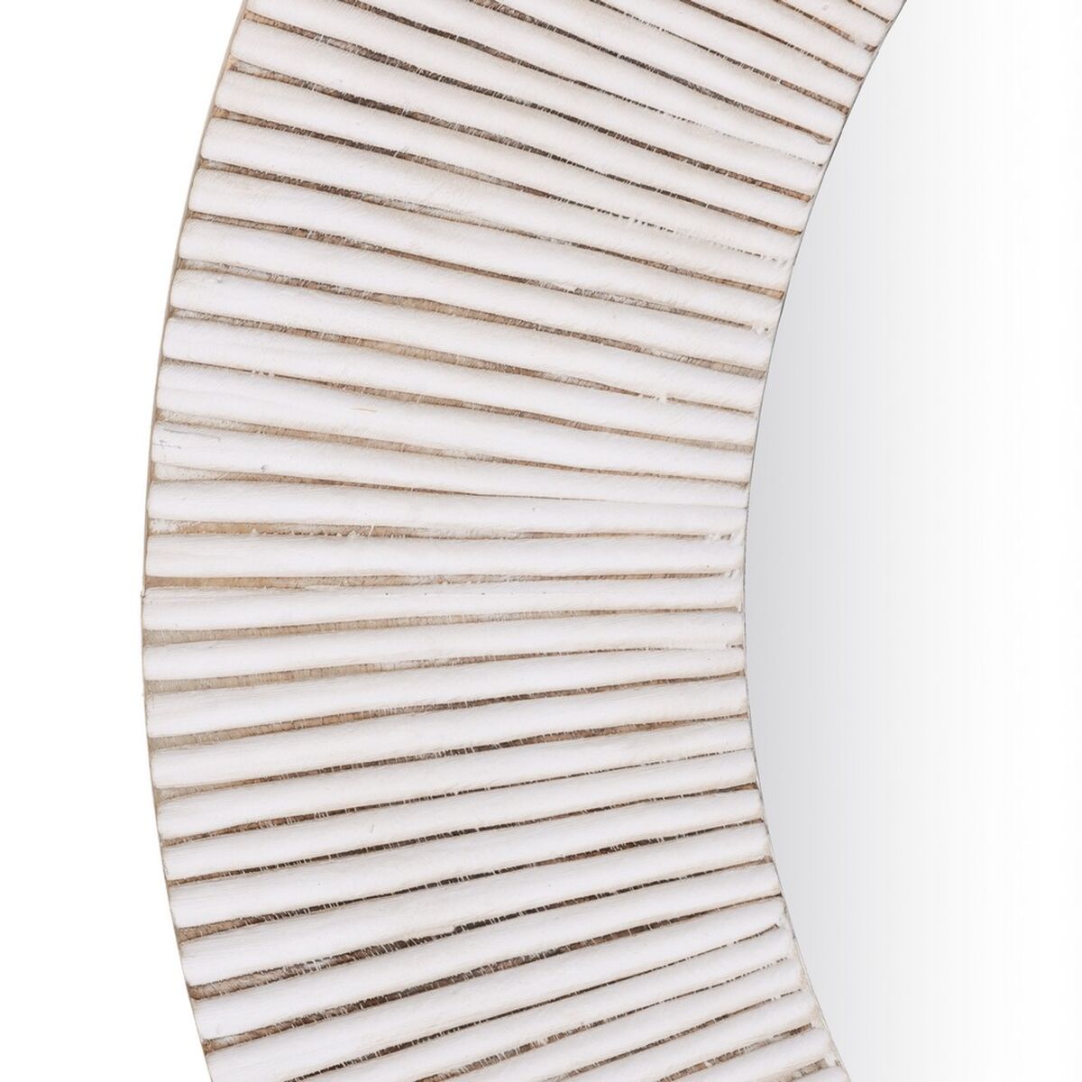 Väggspegel 76 x 2,5 x 76 cm Vit Mangoträ - 3