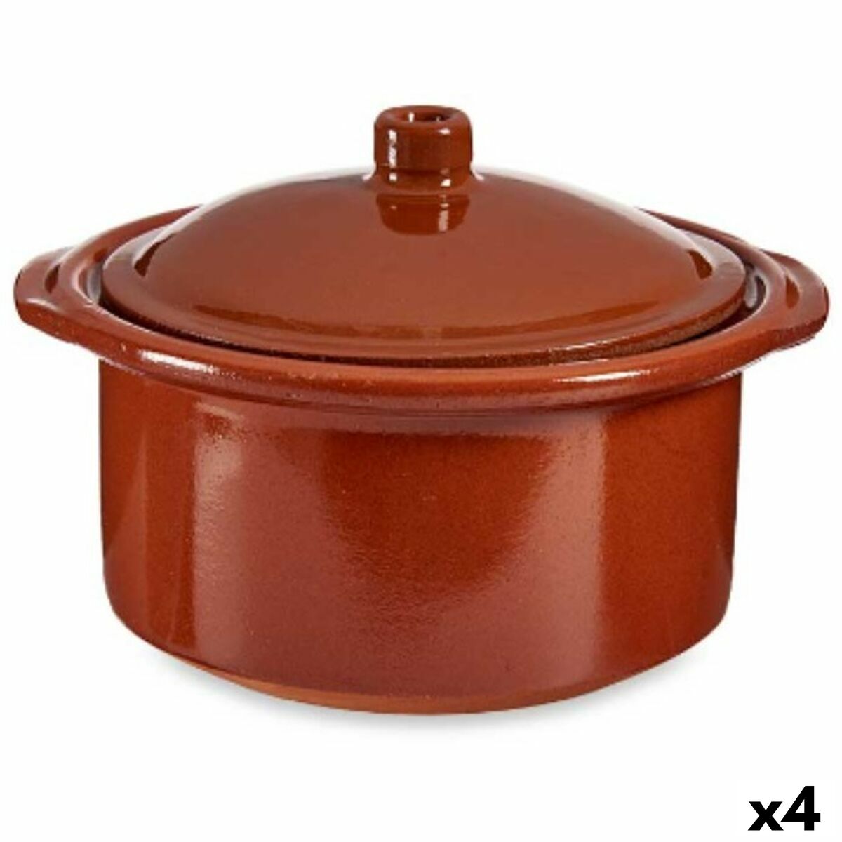 Gryta med lock Terrakotta 1,5 L 22 x 14,5 x 20 cm (4 antal)