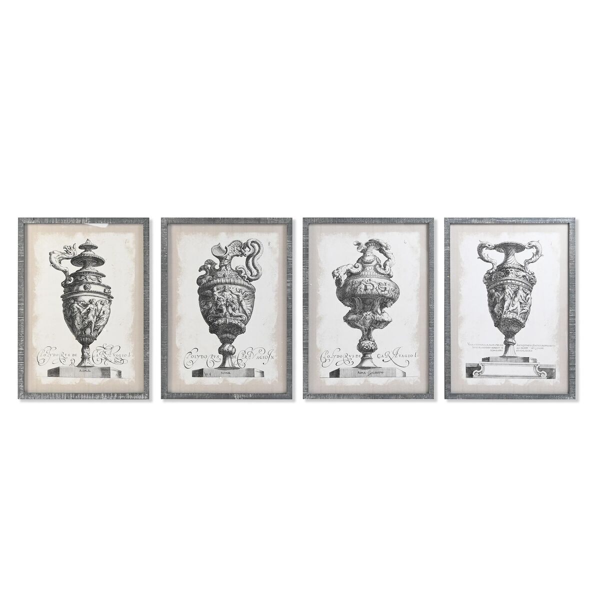 Tavla DKD Home Decor Vas 50 x 2 x 70 cm Neoklassisk (4 Delar)