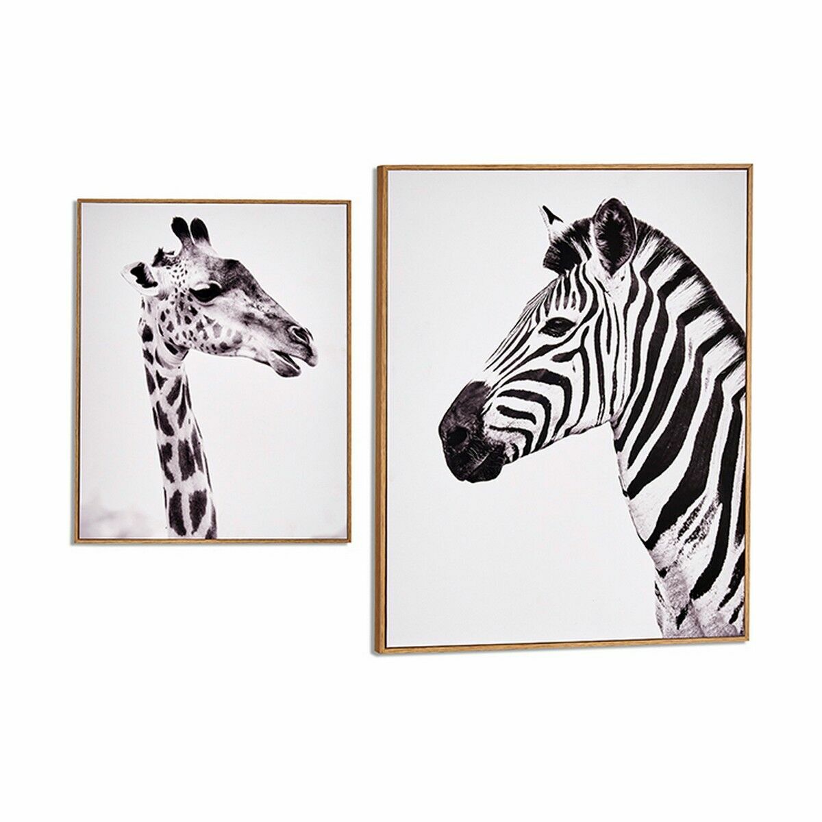 Tavla Zebra Giraff spånskiva 41,2 x 51,5 x 2 cm (6 antal) - 2