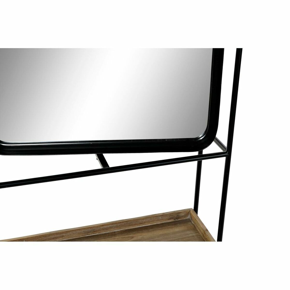 Väggspegel DKD Home Decor Svart Naturell Trä Metall Speglar 60 x 17 x 183 cm - 9
