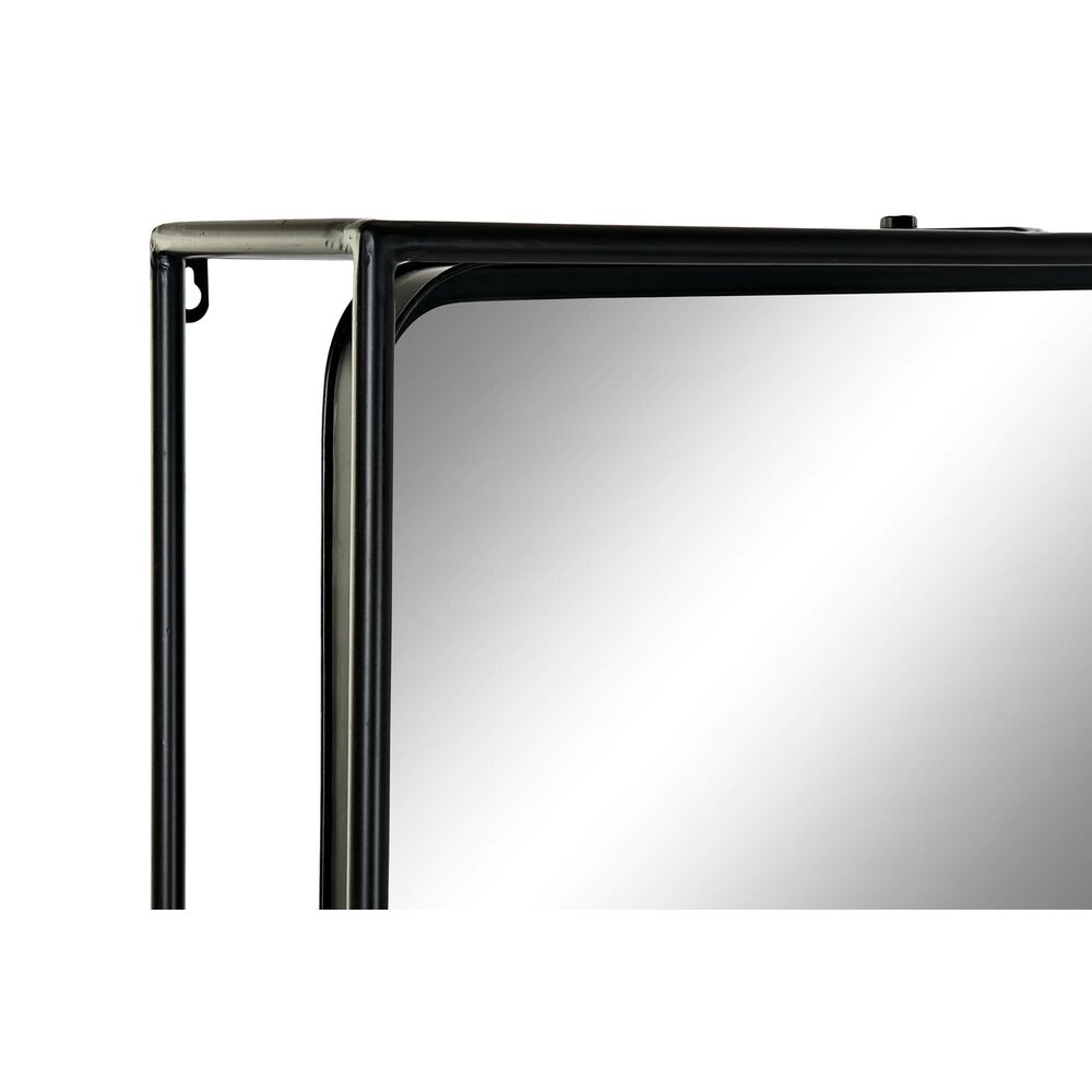 Väggspegel DKD Home Decor Svart Naturell Trä Metall Speglar 60 x 17 x 183 cm - 5