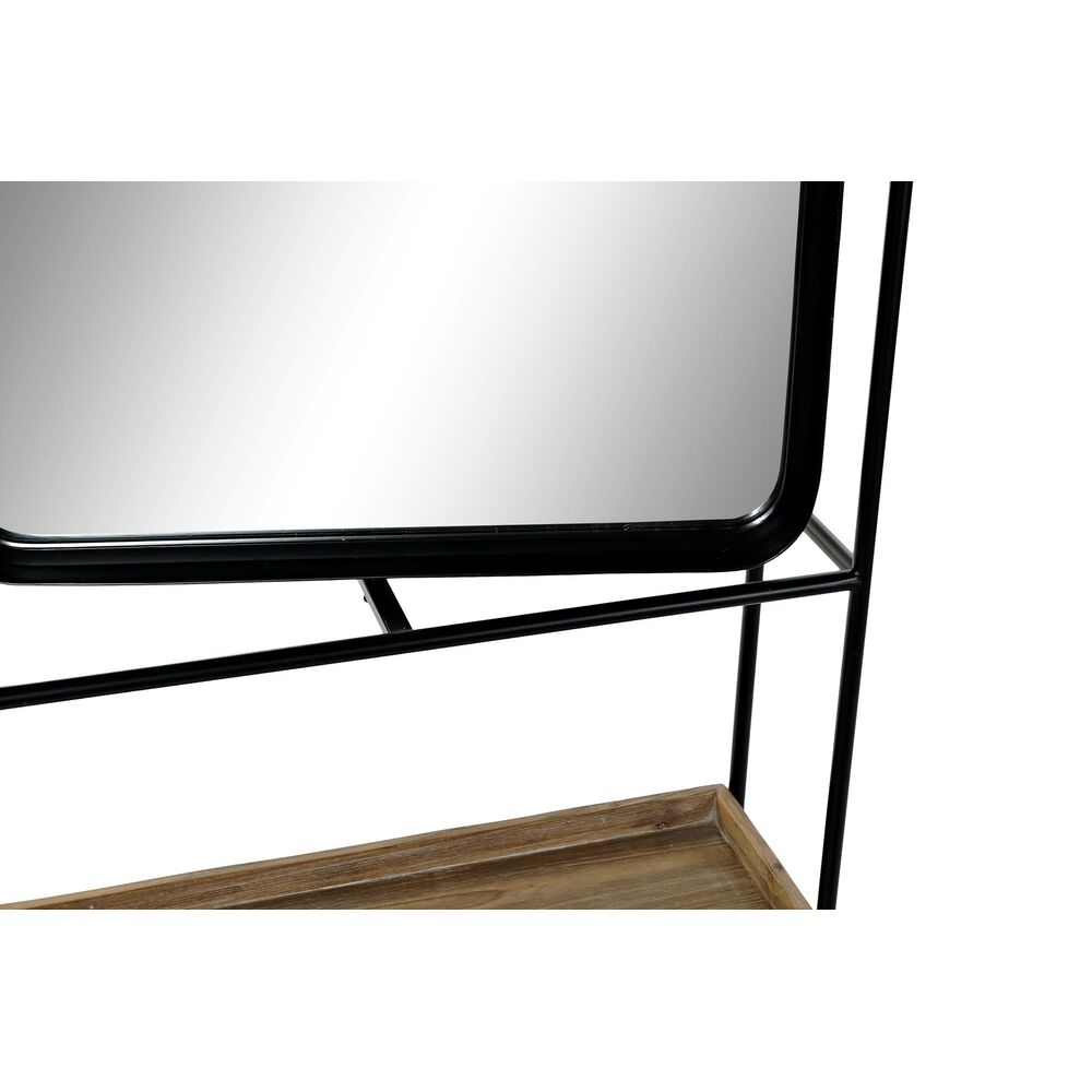 Väggspegel DKD Home Decor Svart Naturell Trä Metall Speglar 60 x 17 x 183 cm - 4