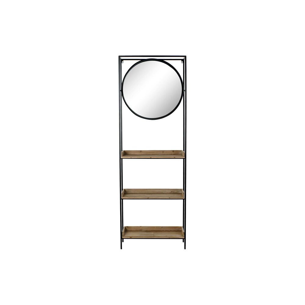 Väggspegel DKD Home Decor Svart Naturell Trä Metall Speglar 61 x 17,5 x 181 cm - 2
