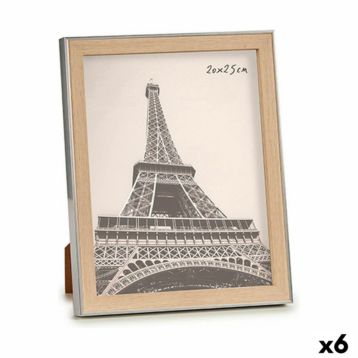 Fotoram 23 x 27 x 2 cm Silvrig Brun Plast Glas (6 antal)
