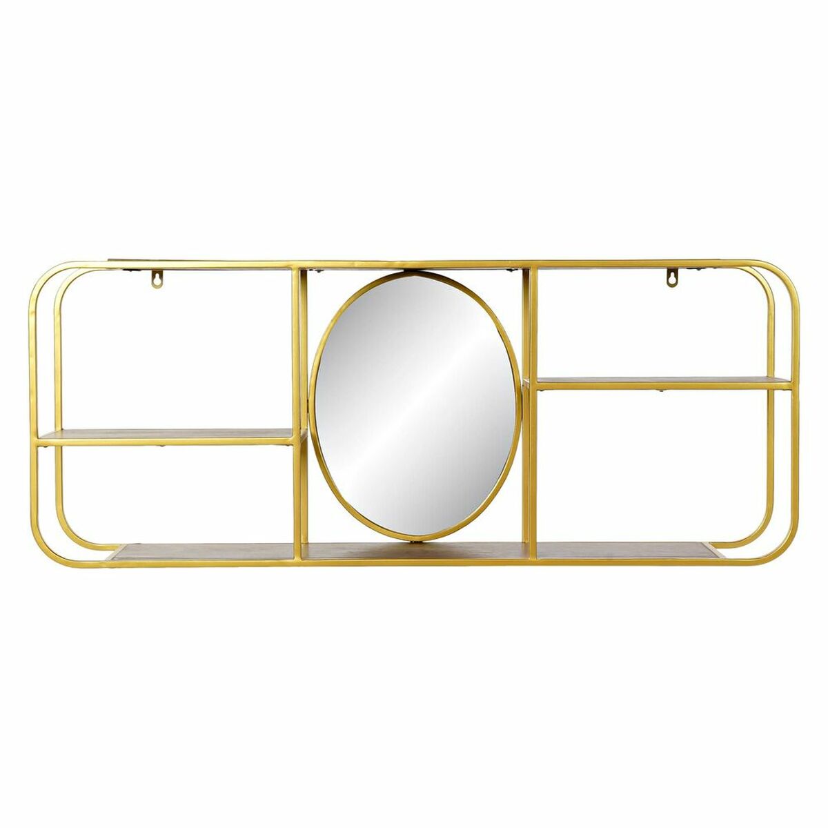 Väggspegel DKD Home Decor Speglar Gyllene Metall Trä Brun (100 x 18 x 40 cm) - 5