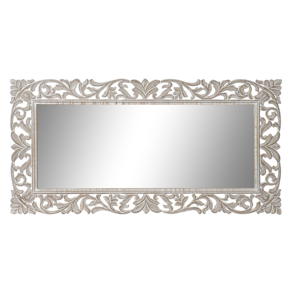Väggspegel DKD Home Decor 160 x 2,5 x 80 cm Glas Naturell Indier Trä MDF