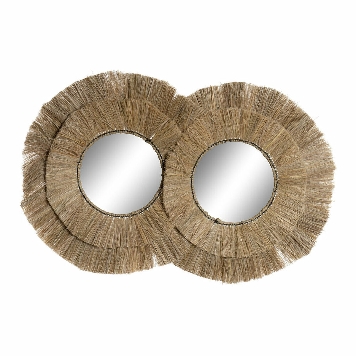 Väggspegel DKD Home Decor Glas Jute (117 x 6 x 77 cm) - 4