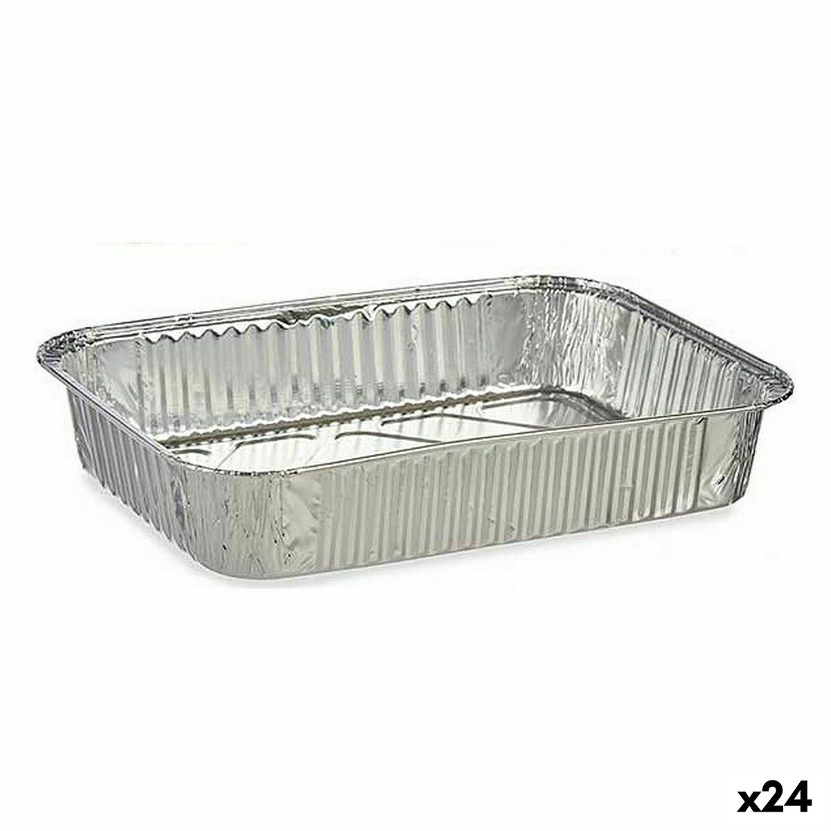 Uppsättning av köksfat Disponibel Rektangulär Aluminium 31,5 x 6,5 x 20,5 cm (24 antal)