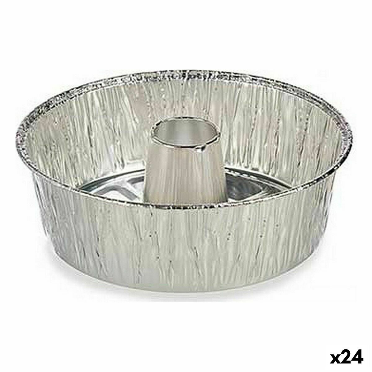 Set med Formar för Bakverk Disponibel Ring Aluminium 19,5 x 7 x 19,5 cm (24 antal)