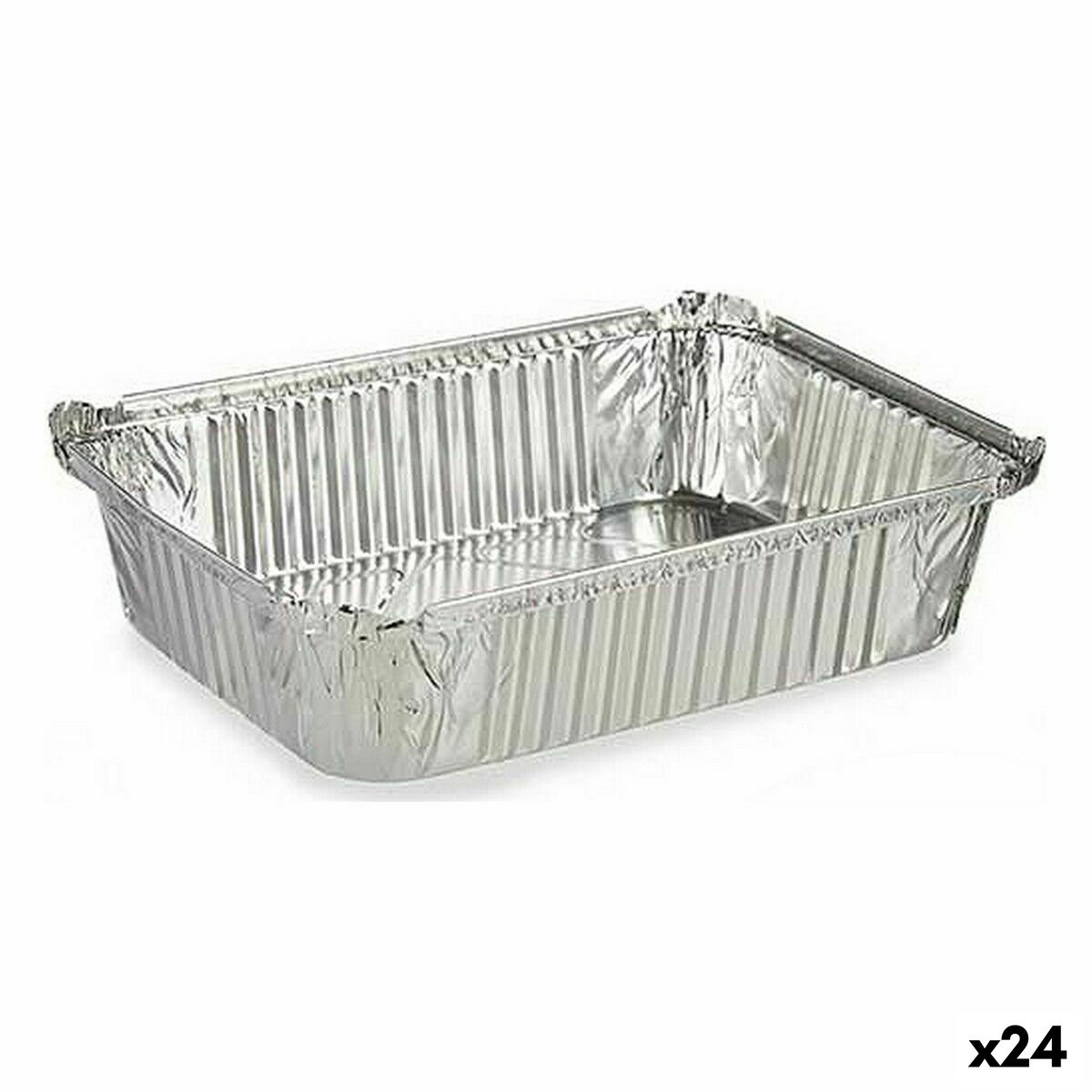 Uppsättning av köksfat Disponibel Med lock Aluminium 19 x 6,8 x 25,5 cm (24 antal)