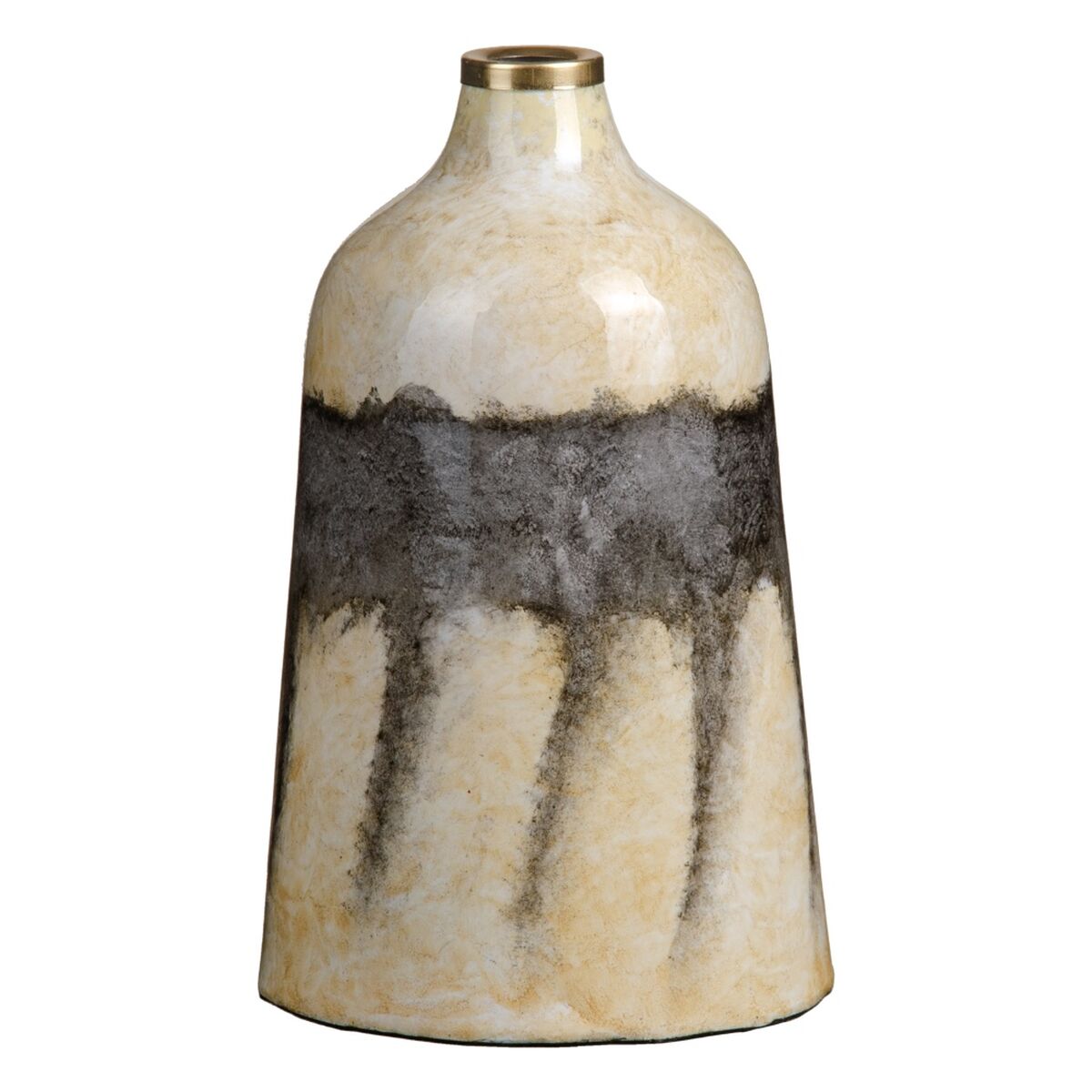 Vas Glas Grå 18 x 18 x 31 cm Kräm