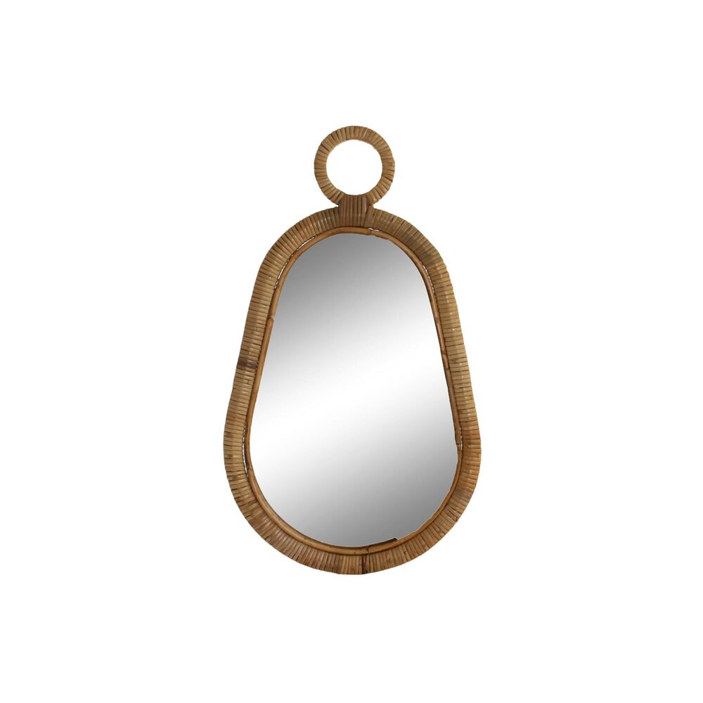 Väggspegel DKD Home Decor Brun Glas Rattan Naturell Tropiskt 39 x 2 x 68 cm