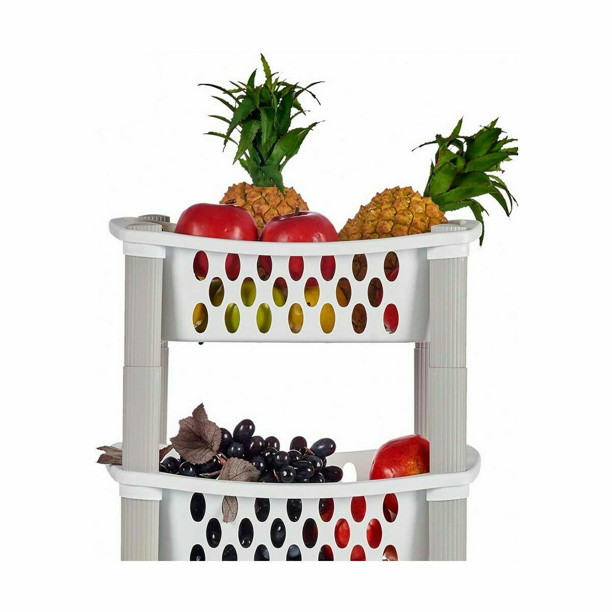 Grönsaksvagn Stefanplast Vit Antracitgrå Plast 40 x 29,5 x 68,5 cm (44 Unidades) - 2