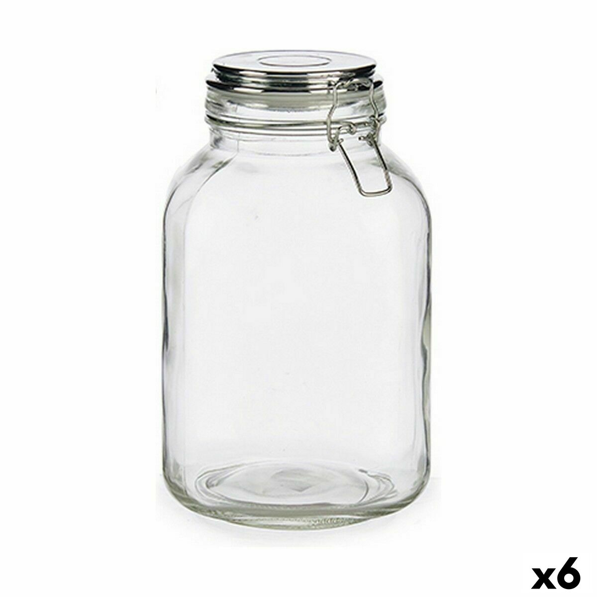 Burk Hermetisk stängning Silvrig Metall 3 L 14 x 23,5 x 14 cm (6 antal)
