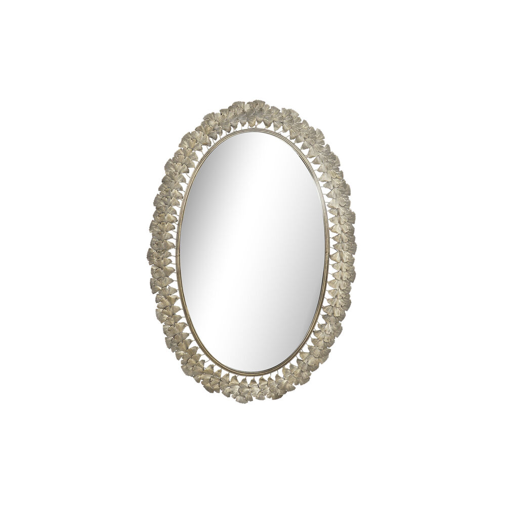 Väggspegel DKD Home Decor Speglar Champagne Metall Löv av en växt (69 x 3,5 x 98,5 cm)