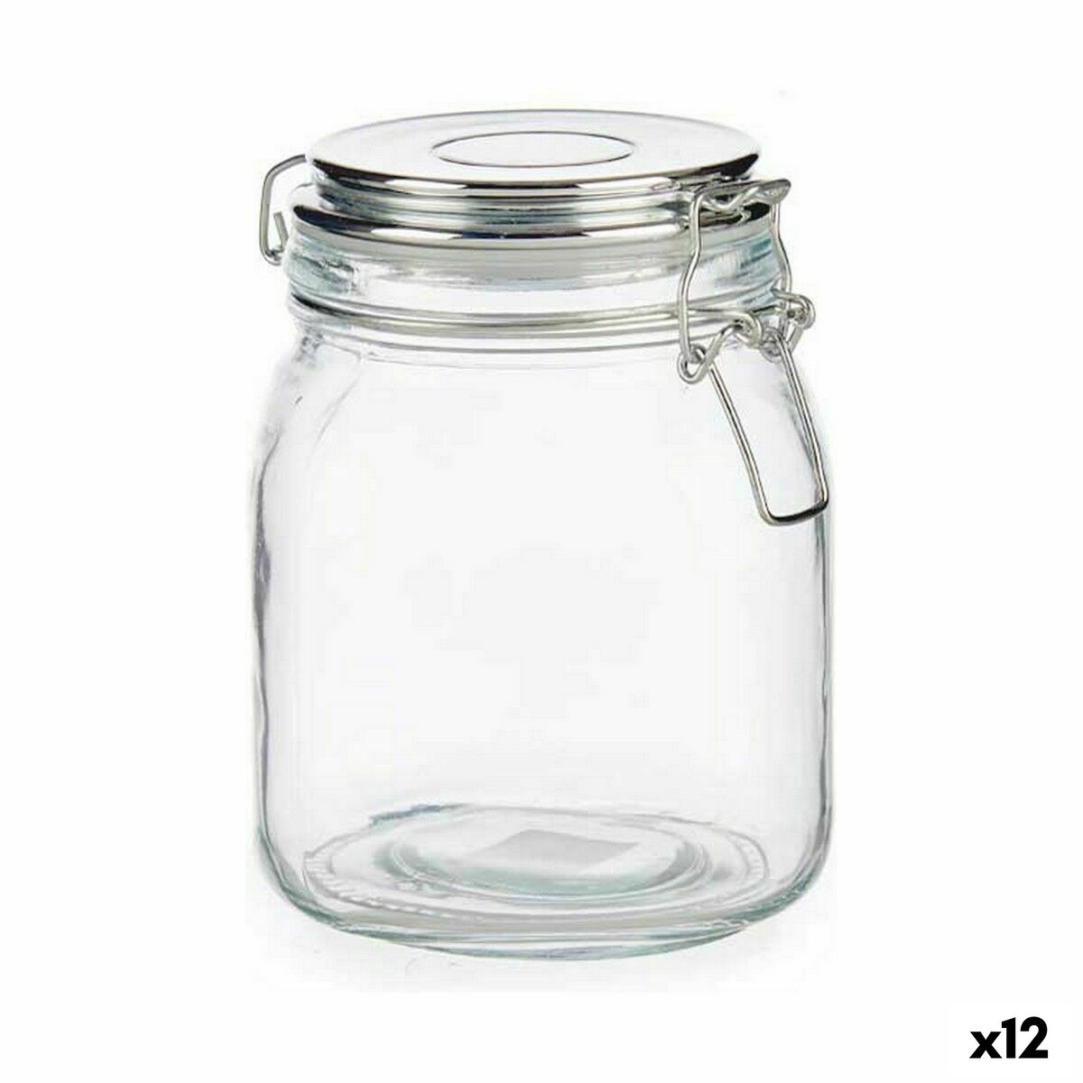 Burk Hermetisk stängning Silvrig Metall 1 L 11,3 x 15 x 11,3 cm (12 antal)