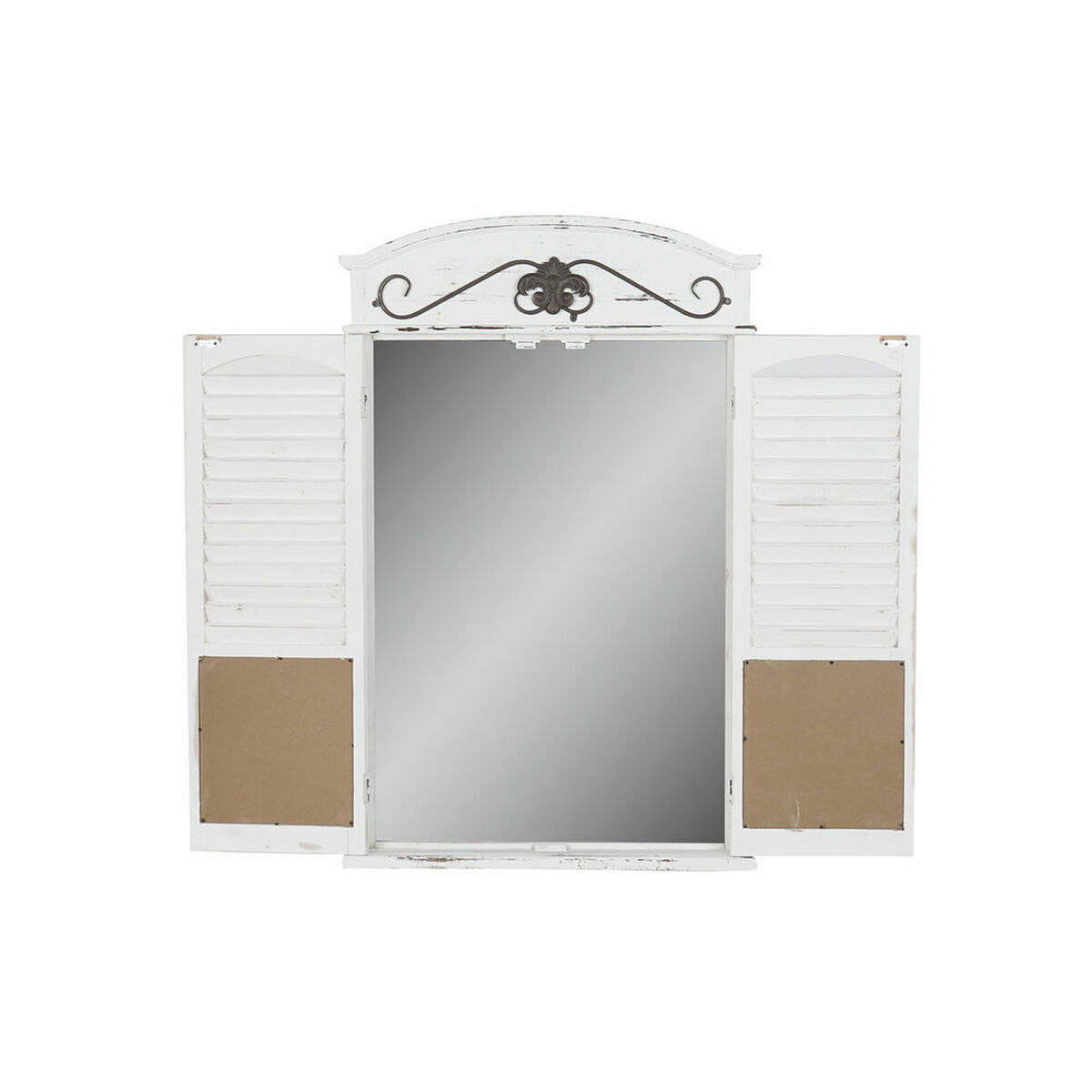 Väggspegel DKD Home Decor Speglar Svart Trä Fönster Vit (60 x 7 x 94 cm) - 3