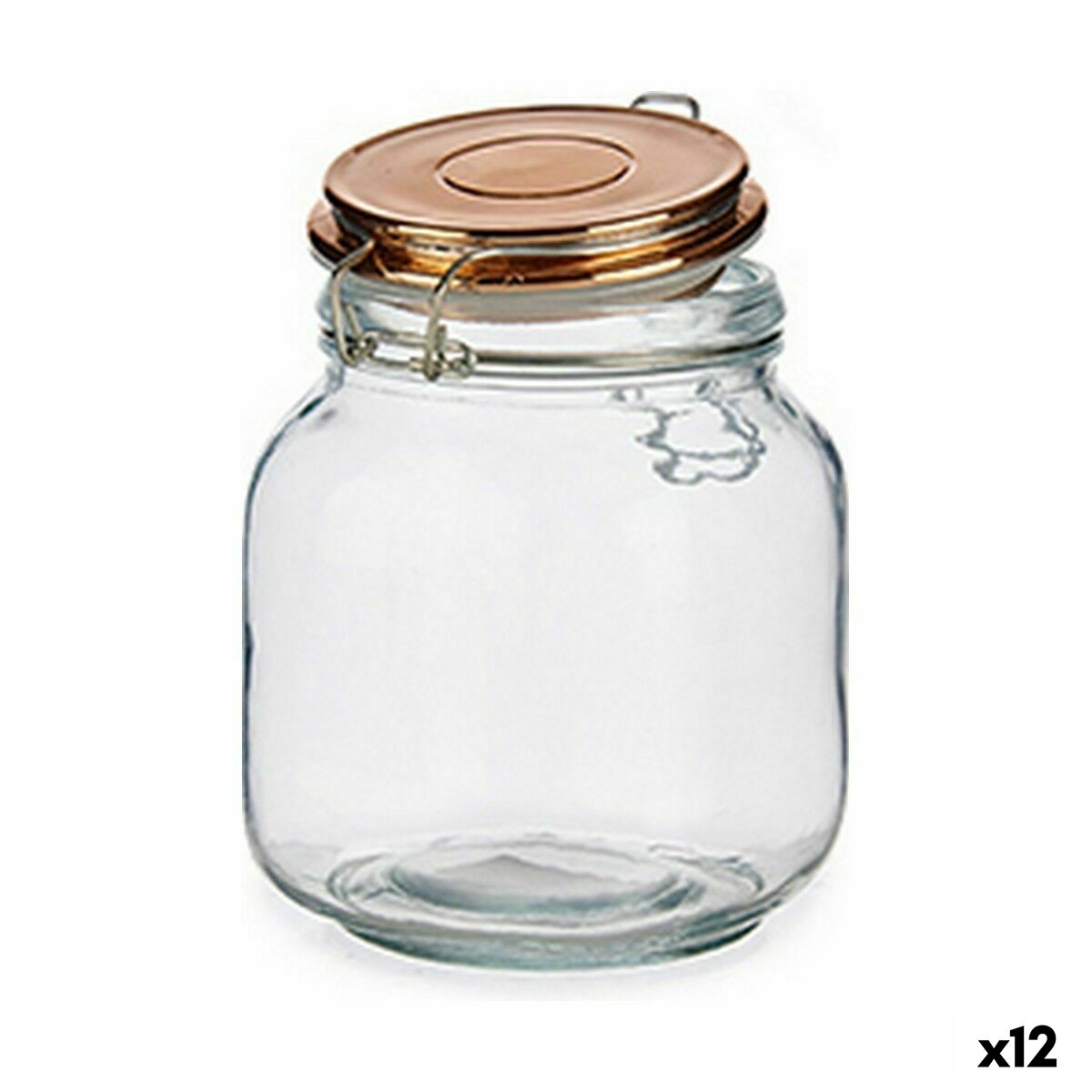 Burk Hermetisk stängning Koppar Stål 1 L 11,3 x 15 x 11,3 cm (12 antal)