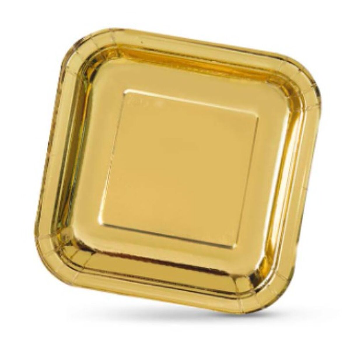 Tallriksset Algon Fyrkantig Gyllene Papp Engångsanvändning 20 x 20 x 2 cm 10 antal