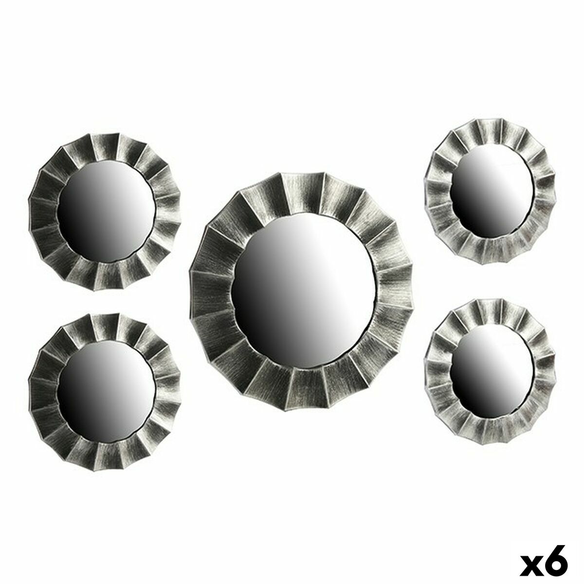 Spegelspel Svart Silvrig Glas Plast (6 antal)