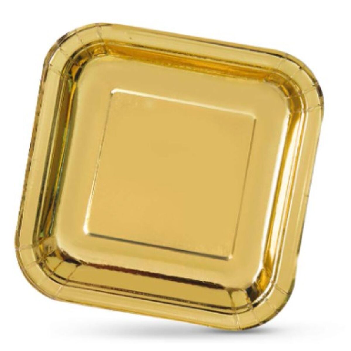 Tallriksset Algon Fyrkantig Gyllene Papp Engångsanvändning 26 x 26 x 1,5 cm 3 antal