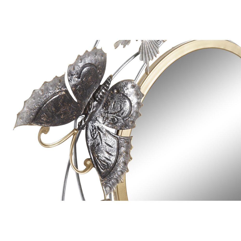 Väggspegel DKD Home Decor 75 x 6,5 x 73 cm Glas Gyllene Metall Fjärilar Malva-färg - 2
