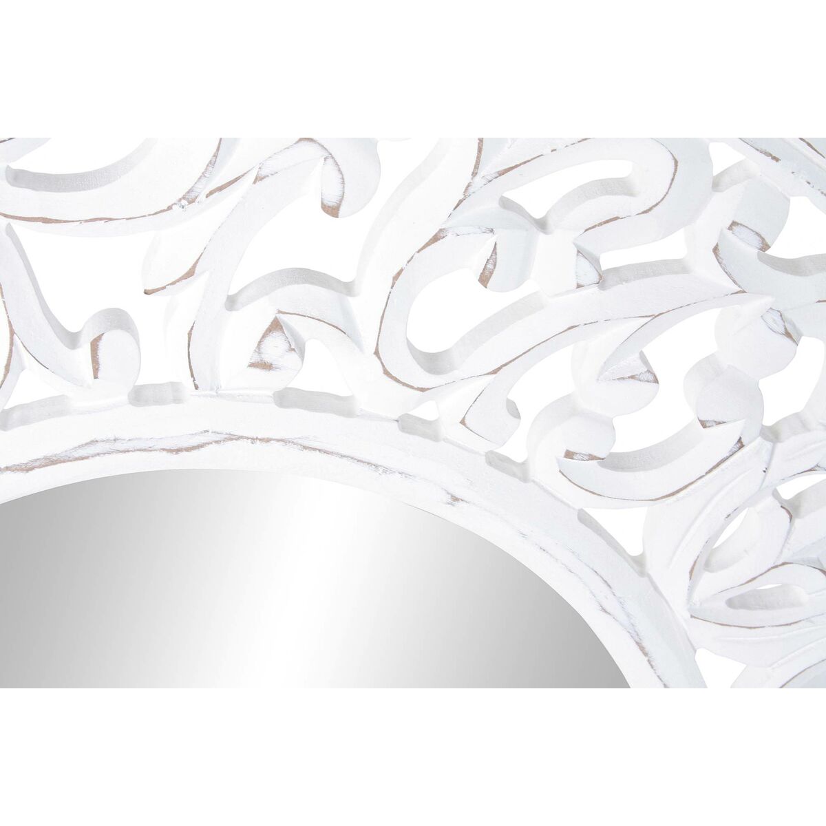 Väggspegel DKD Home Decor Glas Vit Mandala Trä MDF Avskalad (90 x 2,5 x 90 cm) - 2