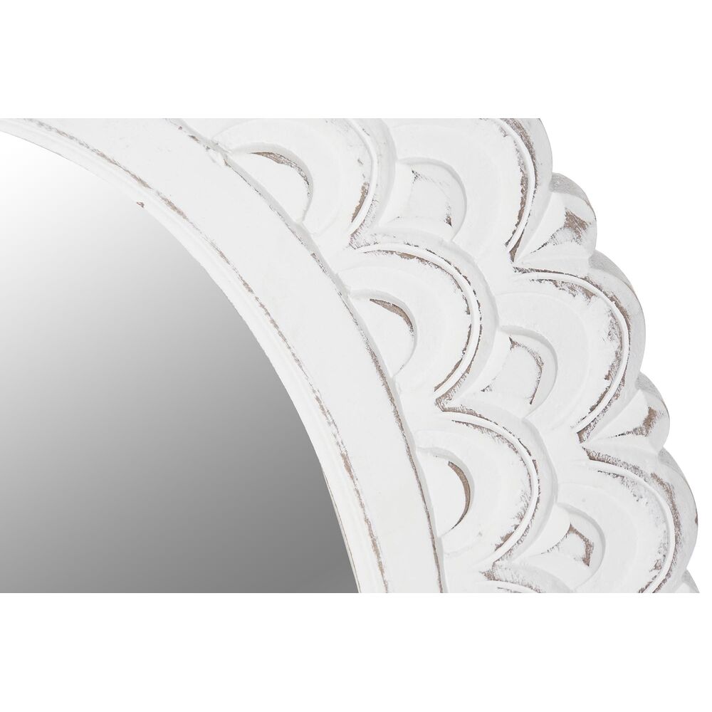 Väggspegel DKD Home Decor 58 x 2,5 x 86 cm Glas Vit Indier Trä MDF Avskalad - 3
