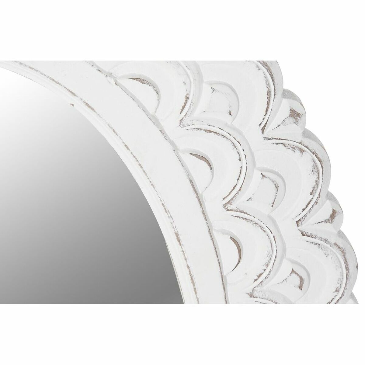 Väggspegel DKD Home Decor 58 x 2,5 x 86 cm Glas Vit Indier Trä MDF Avskalad - 6