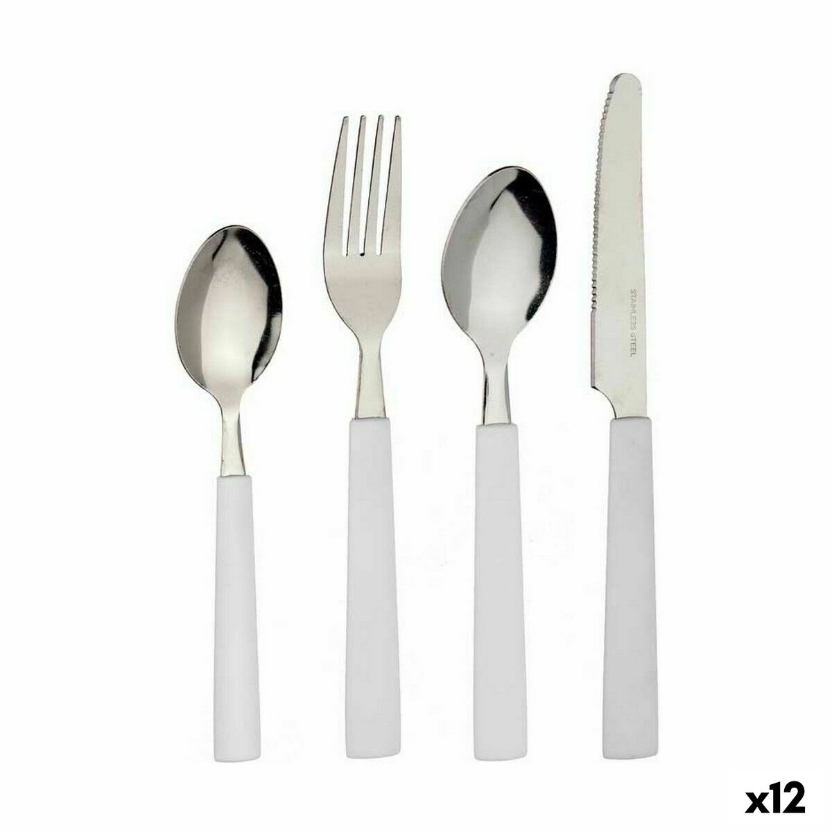 Bestickset Vit Rostfritt stål (12 antal)