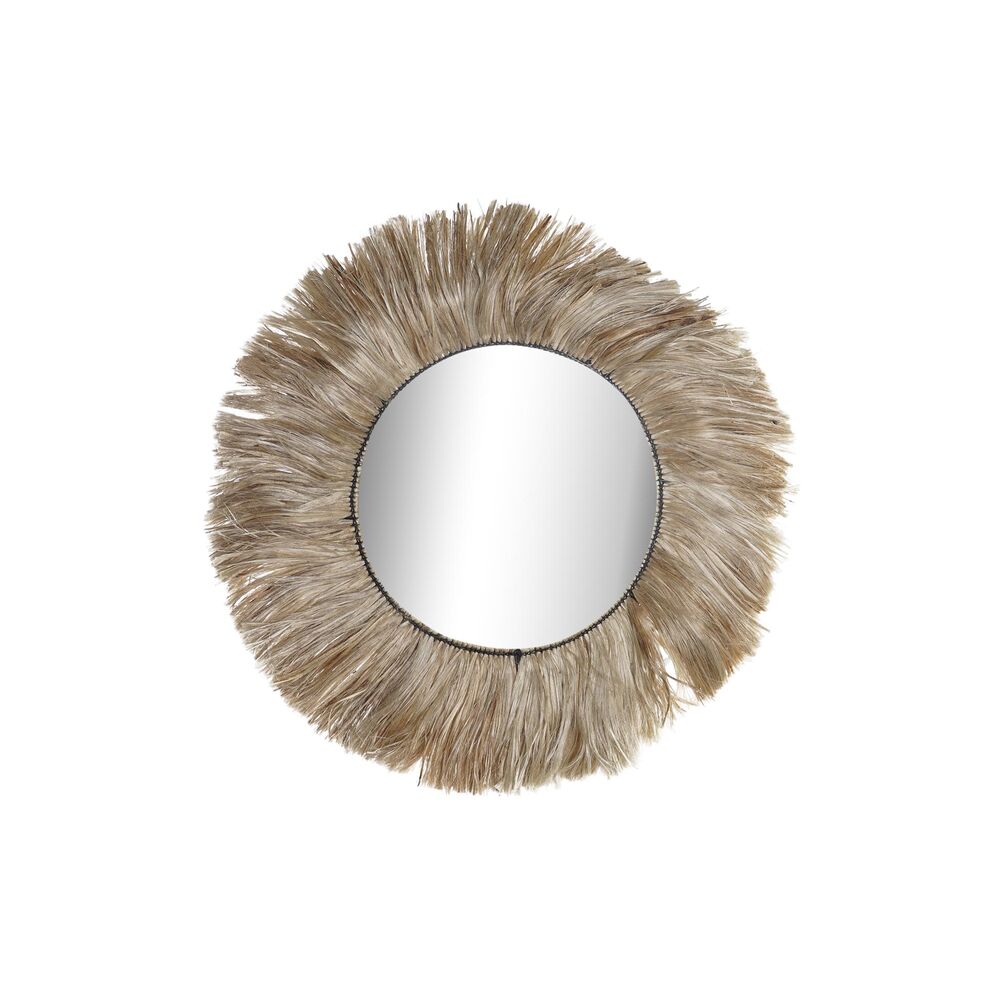 Väggspegel DKD Home Decor Glas Naturell Jute (64 x 3 x 64 cm)
