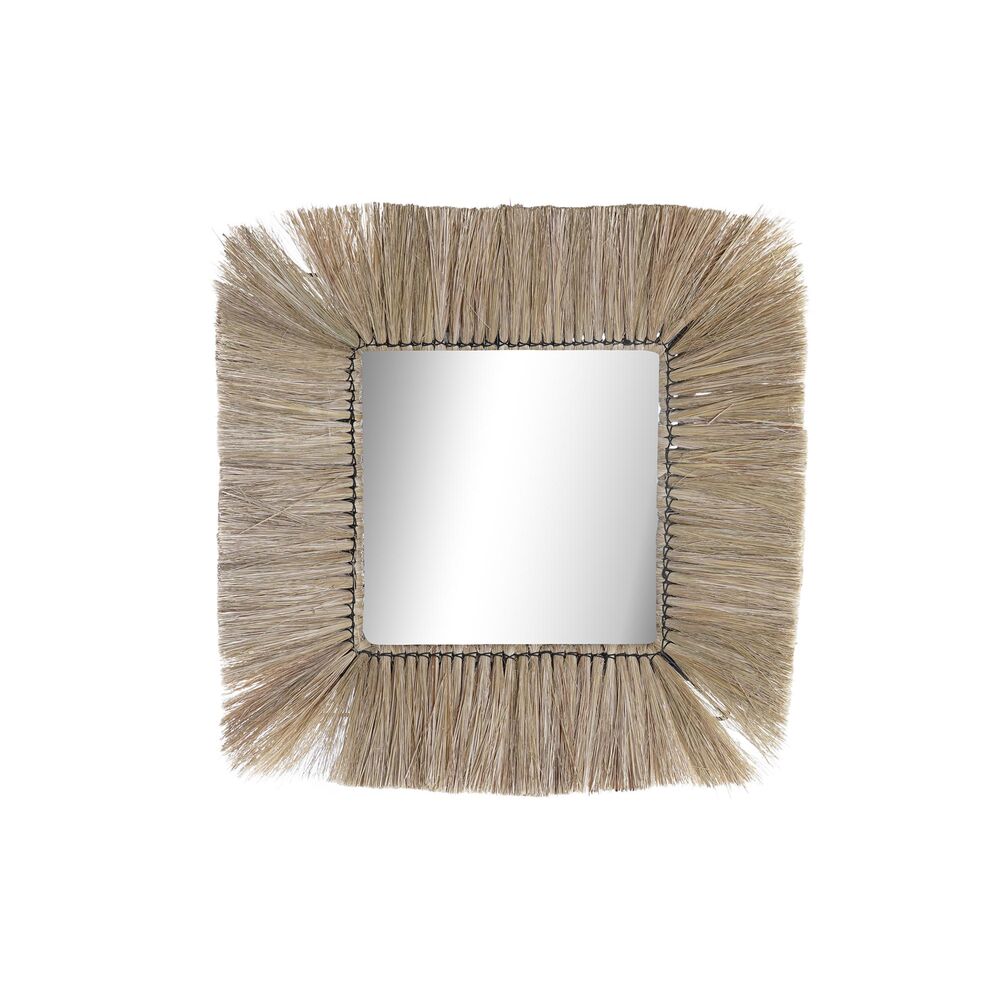 Väggspegel DKD Home Decor Glas Naturell Jute (55 x 3 x 55 cm)