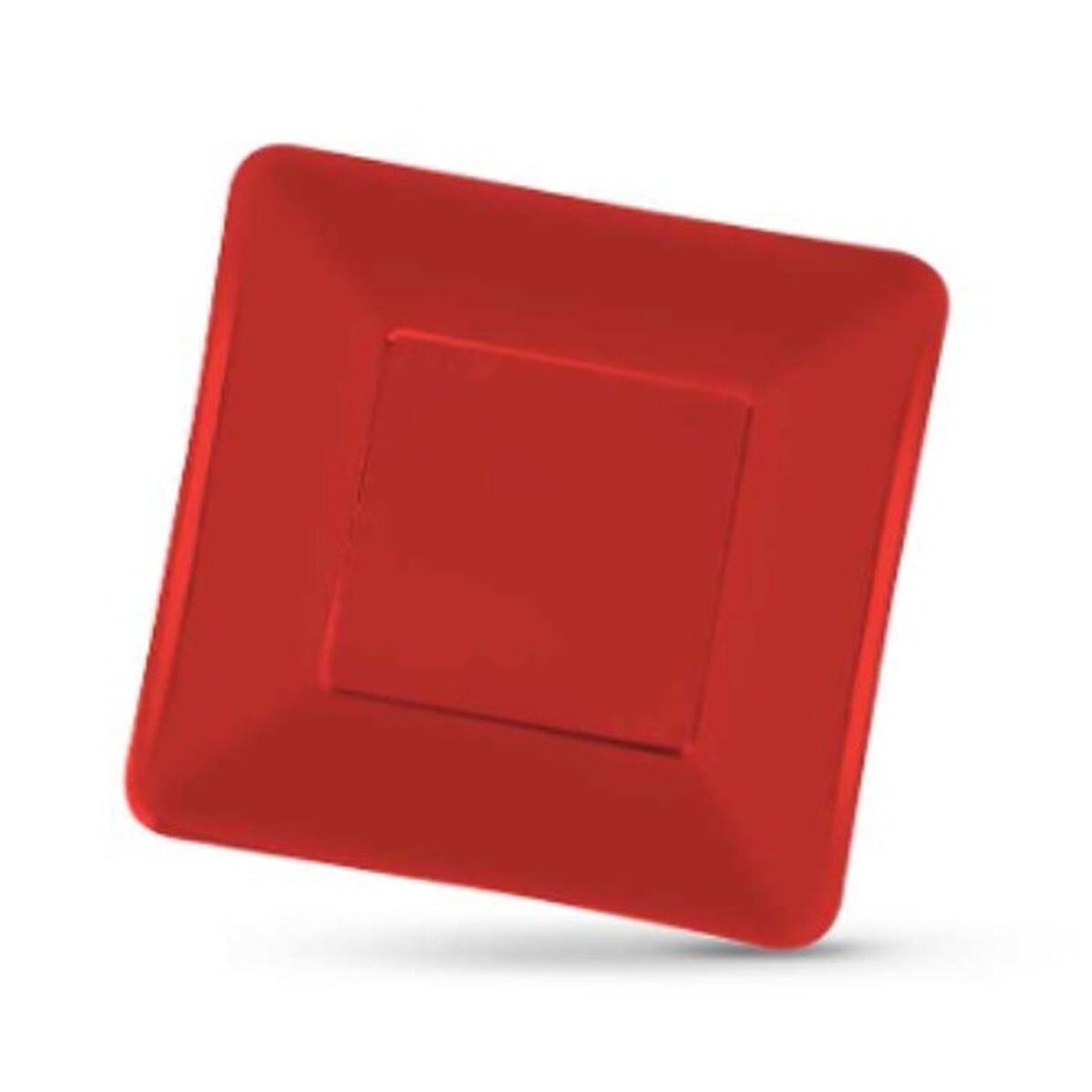 Tallriksset Algon Fyrkantig Papp Engångsanvändning Röd 19 x 19 x 1 cm 12 antal