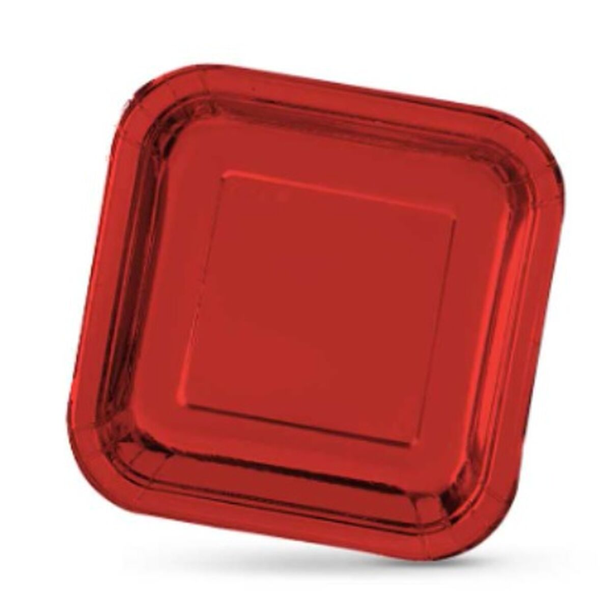 Tallriksset Algon Fyrkantig Papp Engångsanvändning Röd 20 x 20 x 2 cm 10 antal