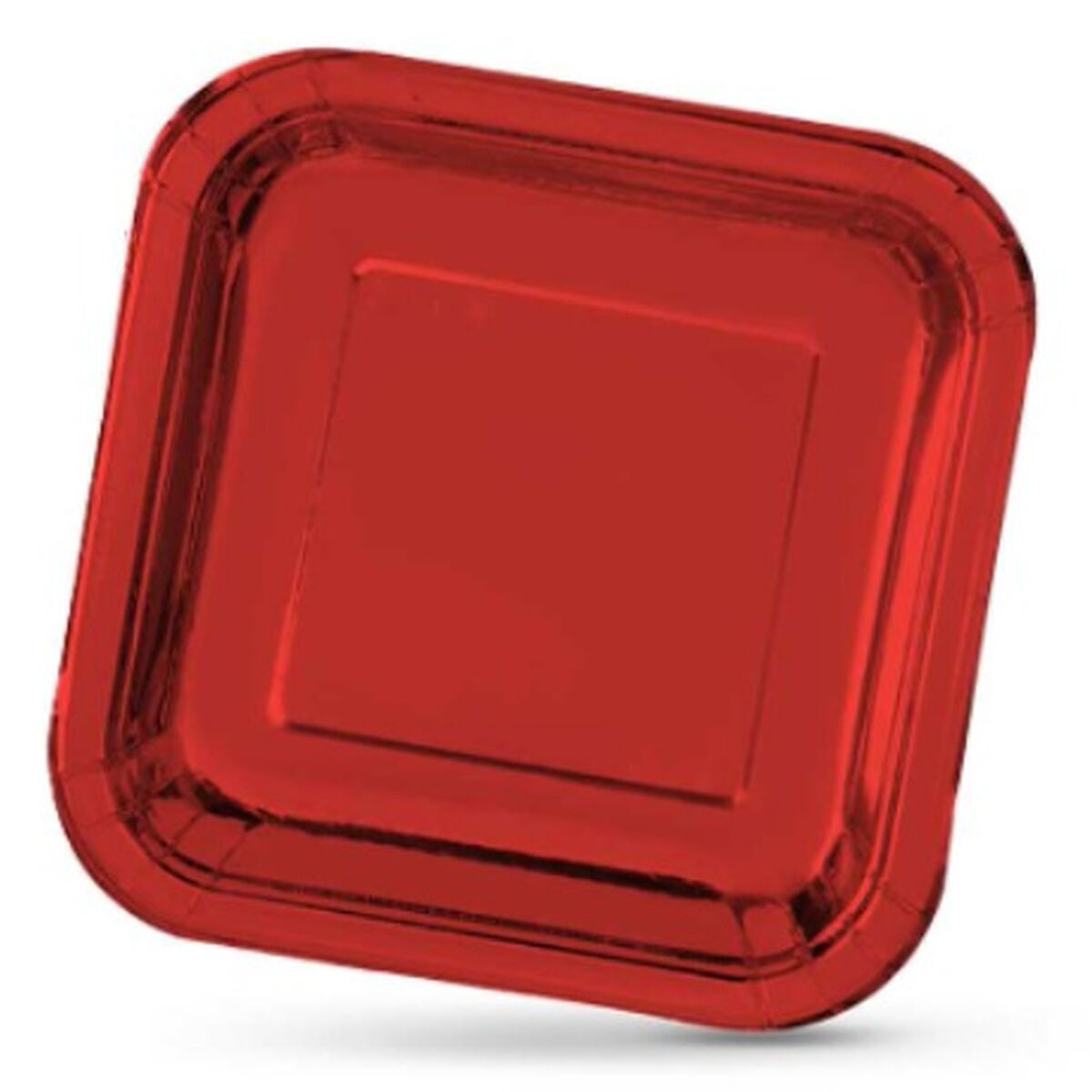 Tallriksset Algon Fyrkantig Papp Engångsanvändning 26 x 26 x 1,5 cm Röd 3 antal