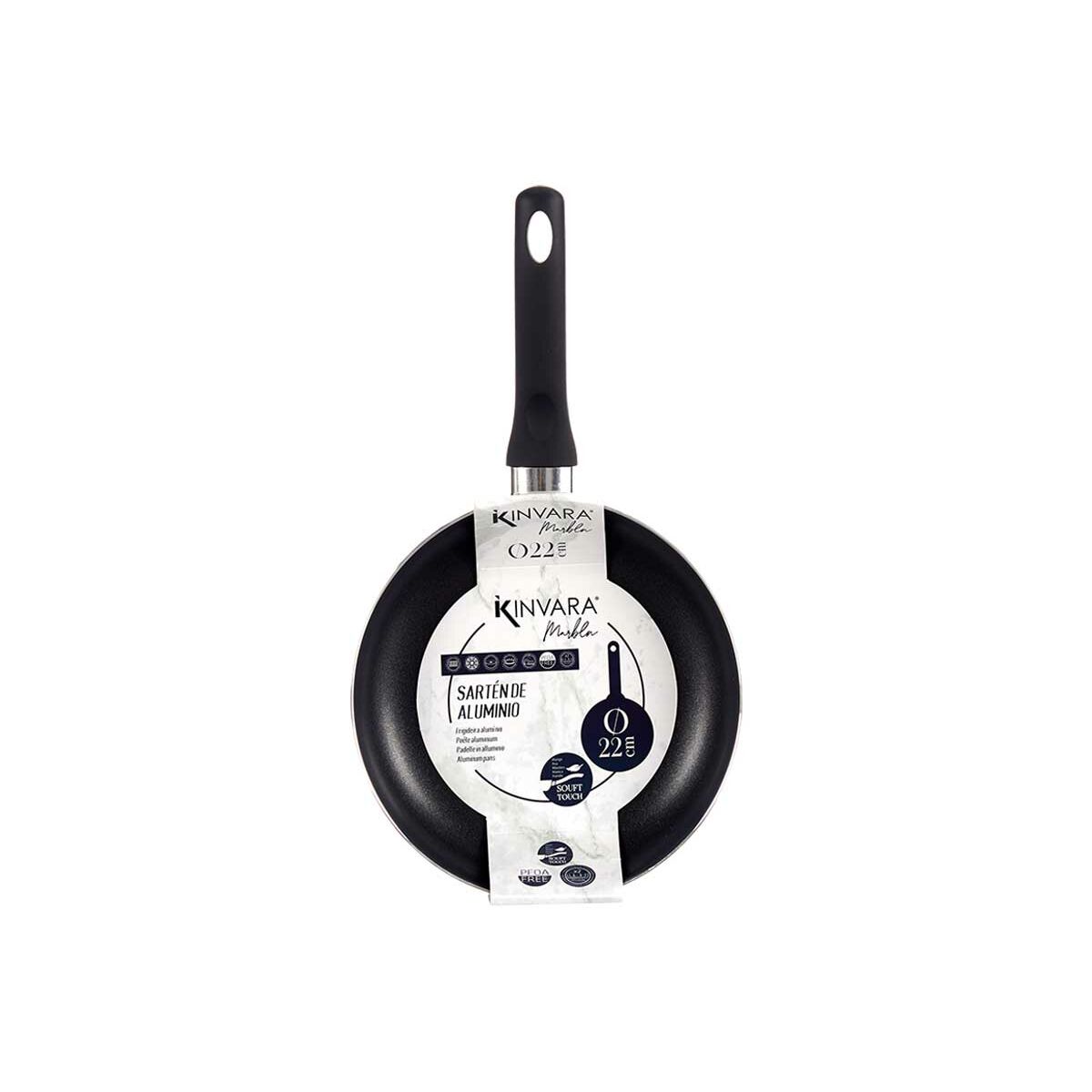 Stekpanna 22 cm Blå Aluminium (6 antal) - 2