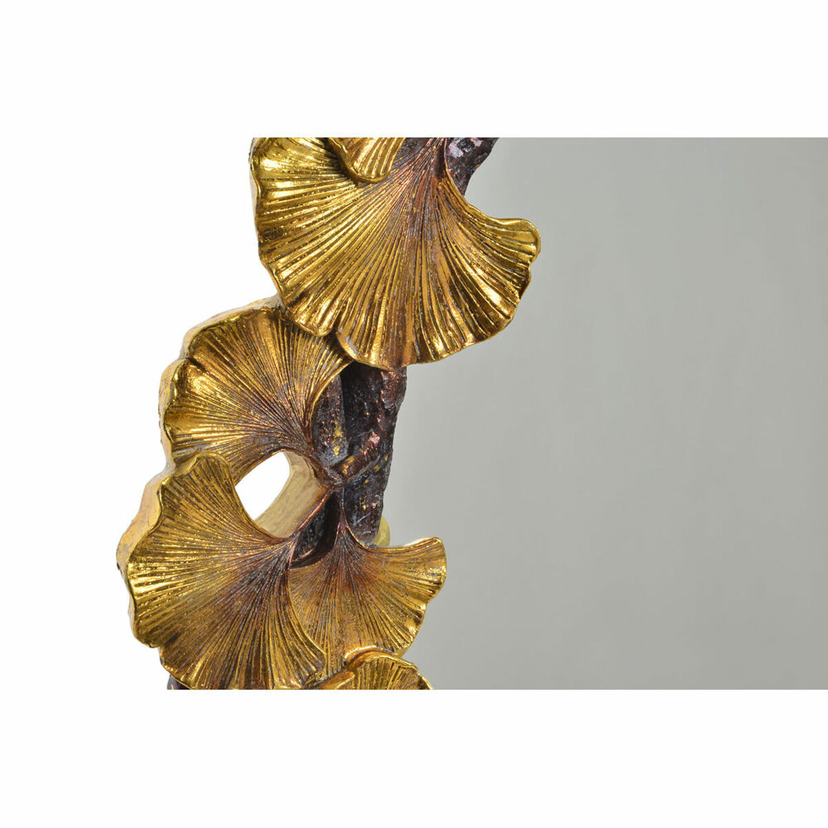 Väggspegel DKD Home Decor Speglar Gyllene Aluminium Harts Löv av en växt (42 x 50 x 3 cm) - 2