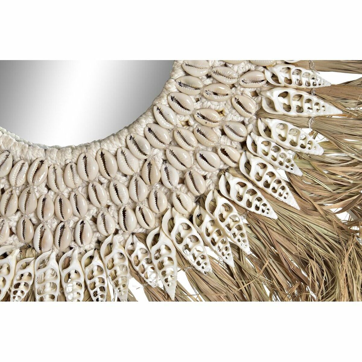 Väggspegel DKD Home Decor Naturell Vit Snäckor (55 x 2,5 x 55 cm) - 2