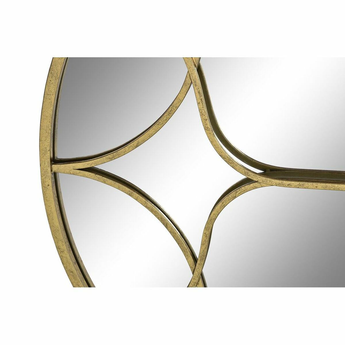 Väggspegel DKD Home Decor 80 x 2,5 x 80 cm Gyllene Metall Trä Arab - 5
